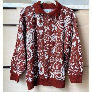 Vintage paisley print Boho Sweater